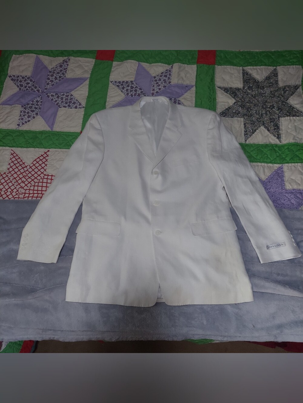 Irvine Park Linen Blazer 100% Men's Size 46 Jacket Blazer Sport White Vented New